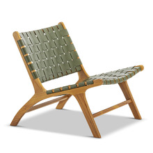 Casey Woven Cowhide Leather Lounge Chair